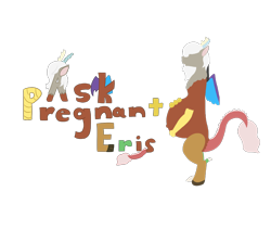 Size: 1300x1100 | Tagged: safe, artist:theimmortalwolf, discord, eris, ask, logo, pregnant, rule 63, tumblr