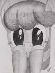 Size: 2453x3261 | Tagged: safe, artist:kapitanazot, cheerilee, cute, monochrome, solo, traditional art