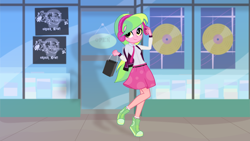 Size: 3840x2160 | Tagged: safe, artist:darthlena, lemon zest, equestria girls, friendship games, bullet for my valentine, casual, clothes, converse, necktie, shoes, sneakers, solo