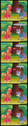 Size: 1024x4508 | Tagged: safe, artist:thunderhawk03, edit, big macintosh, maud pie, earth pony, pony, blushing, comic, dialogue, exploitable, exploitable meme, macinmaud, male, meme, stallion