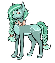 Size: 800x916 | Tagged: safe, artist:ackryllis, oc, oc only, oc:mountain dew, bow, braid, solo