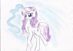 Size: 3508x2488 | Tagged: safe, artist:starswirl11, sweetie belle, magic, older, solo, traditional art