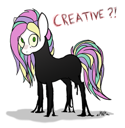 Size: 500x512 | Tagged: safe, artist:muffinsmarha, don't hug me i'm scared, notepad (dhmis), ponified, solo