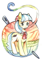 Size: 741x1100 | Tagged: safe, artist:lexx2dot0, coco pommel, earth pony, pony, female, mare, solo, traditional art, two toned mane, white coat