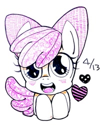 Size: 1043x1280 | Tagged: safe, artist:kiriya, apple bloom, adorabloom, cute, solo