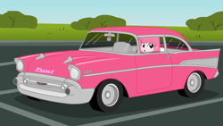 Size: 1280x720 | Tagged: safe, artist:mixermike622, oc, oc only, oc:fluffle puff, equestria girls, 57 chevy, car, pomf, solo, youtube link