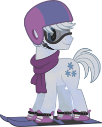 Size: 2325x2889 | Tagged: safe, artist:digiradiance, artist:shutterflyeqd, double diamond, clothes, galaxy, goggles, helmet, scarf, simple background, skis, solo, transparent background, vector