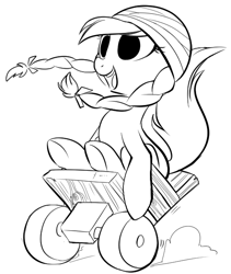 Size: 516x610 | Tagged: safe, artist:php27, jinx, background pony, bandage, monochrome, sketch, solo, wheelchair