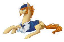 Size: 766x503 | Tagged: safe, artist:haventide, oc, oc only, oc:kurtis clockwork, earth pony, pony, clothes, solo