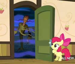 Size: 425x363 | Tagged: safe, apple bloom, somepony to watch over me, apple closet, courage the cowardly dog, door, exploitable meme, king ramses, meme, return the slab