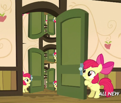 Size: 425x363 | Tagged: safe, apple bloom, somepony to watch over me, apple closet, door, exploitable meme, m. c. escher, meme, recursion