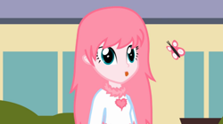 Size: 1022x573 | Tagged: safe, artist:mixermike622, oc, oc only, oc:fluffle puff, butterfly, human, humanized, solo