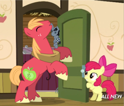 Size: 425x363 | Tagged: safe, apple bloom, big macintosh, smarty pants, earth pony, pony, somepony to watch over me, apple closet, male, stallion