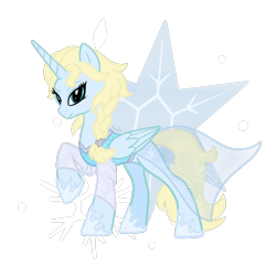 Size: 1000x1000 | Tagged: safe, artist:fuutachimaru, oc, alicorn, pony, crossover, elsa, elsa the snow queen, frozen (movie), ponified, solo