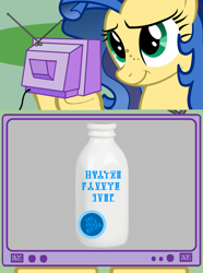 Size: 564x760 | Tagged: safe, oc, oc only, oc:milky way, pony, exploitable meme, female, greedy milk, mare, meme, obligatory pony, solo, tv meme, warframe