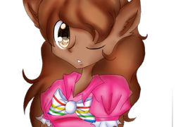 Size: 819x591 | Tagged: safe, artist:kawaii876, oc, oc only, oc:rainbow paintbrush, anthro, anthro oc, clothes, human facial structure, solo