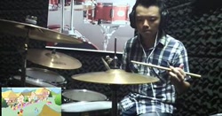 Size: 398x208 | Tagged: safe, human, drum cover, irl, irl human, photo