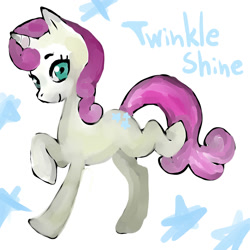 Size: 2000x2000 | Tagged: safe, artist:sassafraswonder, twinkleshine, pony, unicorn, female, mare, palindrome get, simple background, solo