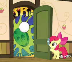 Size: 425x363 | Tagged: safe, apple bloom, somepony to watch over me, apple closet, crossing the memes, exploitable meme, meme, memeception, surprise door