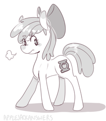 Size: 872x1000 | Tagged: safe, artist:tokiball12345, apple bloom, cutie mark, green lantern, monochrome, solo