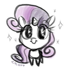 Size: 500x518 | Tagged: safe, artist:romaniz, sweetie belle, pony, unicorn, chibi, cute, diasweetes, solo