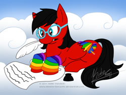 Size: 800x600 | Tagged: safe, artist:hinata-teh-lefty, oc, oc only, pegasus, pony, glasses, solo