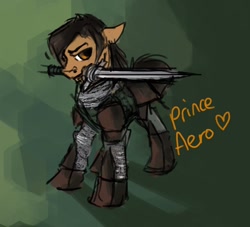 Size: 806x732 | Tagged: safe, artist:tracymod, oc, oc only, armor, ponified, prince caspian, solo, sword