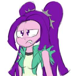 Size: 1135x1206 | Tagged: safe, artist:mildockart, derpibooru exclusive, aria blaze, equestria girls, angry, annoyed, solo, speed draw