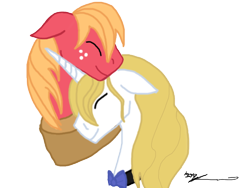 Size: 640x480 | Tagged: safe, artist:stagetechy1991, big macintosh, prince blueblood, earth pony, pony, bluemac, gay, male, shipping, stallion