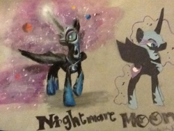 Size: 960x720 | Tagged: safe, artist:theoddlydifferentone, nightmare moon, alicorn, pony, female, mare, simple background, solo, white background