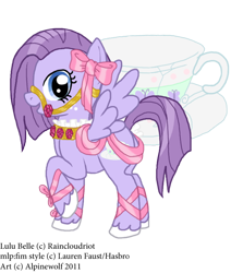 Size: 648x764 | Tagged: safe, artist:acrylicpony, oc, oc only, oc:lulu belle, pegasus, pony, bow, solo