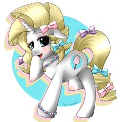 Size: 894x894 | Tagged: safe, artist:quila111, oc, oc only, oc:decora, pony, unicorn, bracelet, necklace, solo