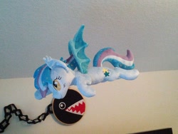 Size: 600x450 | Tagged: safe, artist:makeshiftwings30, oc, oc only, oc:star struck, bat pony, pony, chain chomp, crossover, irl, nintendo, photo, plushie, solo, super mario bros.