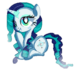 Size: 276x250 | Tagged: safe, artist:suzuii, oc, oc only, oc:aqua wish, pony, unicorn, commission, pixel art, solo