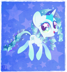 Size: 731x786 | Tagged: safe, artist:disfiguredstick, oc, oc only, oc:aqua wish, pony, unicorn, solo, wingding eyes