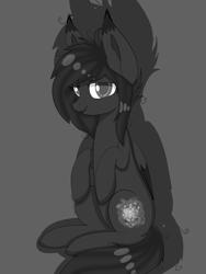 Size: 5000x6666 | Tagged: safe, artist:lace_felora, oc, oc only, pony, absurd resolution, black, blind, dark, female, mare, solo