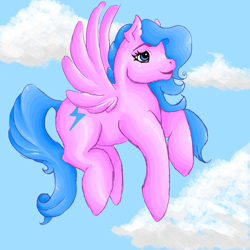 Size: 7000x7000 | Tagged: safe, artist:gloomymort, firefly, g1, absurd resolution, cloud, cloudy, flying, solo