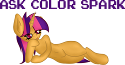 Size: 850x441 | Tagged: safe, artist:color-spark, oc, oc only, oc:color spark, ask, belly button, solo, tumblr