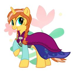 Size: 900x900 | Tagged: safe, artist:fuutachimaru, 1840s, 19th century, anna, frozen (movie), ponified, solo