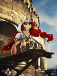 Size: 3000x4000 | Tagged: safe, artist:lessanamidairo, oc, oc only, pony, unicorn, assassin's creed, solo