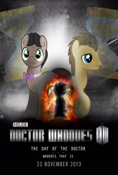 Size: 1076x1600 | Tagged: safe, artist:sitrirokoia, doctor whooves, david tennant, day of the doctor, doctor who, eleventh doctor, matt smith, poster, television, tenth doctor, the doctor, time paradox, war doctor