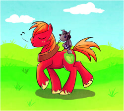 Size: 947x843 | Tagged: safe, artist:capreola, big macintosh, smarty pants, earth pony, pony, male, solo, stallion, whistling