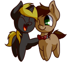 Size: 1200x1000 | Tagged: safe, artist:zoiby, doctor whooves, oc, oc:bunnylove, bowtie, eleventh doctor