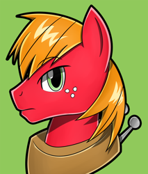 Size: 1500x1758 | Tagged: safe, artist:flam3zero, big macintosh, earth pony, pony, bust, male, portrait, solo, stallion, style emulation, yuji uekawa style