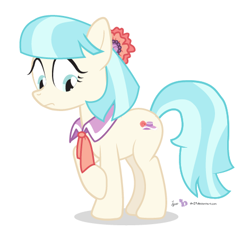 Size: 471x448 | Tagged: safe, artist:dm29, coco pommel, earth pony, pony, female, mare, simple background, solo, two toned mane, white coat