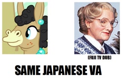 Size: 563x360 | Tagged: safe, mulia mild, exploitable meme, masashi ebara, meme, mrs doubtfire, mrs. doubtfire, same voice actor