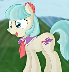 Size: 1151x1196 | Tagged: safe, artist:springveil, coco pommel, earth pony, pony, female, mare, solo, two toned mane