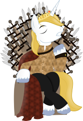 Size: 4452x6500 | Tagged: safe, artist:theshadowstone, prince blueblood, a song of ice and fire, absurd resolution, character comparision, game of thrones, iron throne, joffrey baratheon, king joffrey, simple background, solo, transparent background, vector