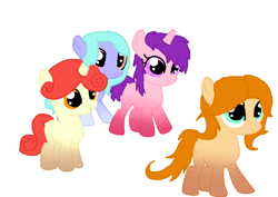 Size: 1024x725 | Tagged: safe, artist:mlploverandsoniclover, oc, oc only, earth pony, pegasus, pony, unicorn, blank flank, gradient legs, group