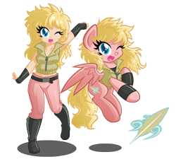 Size: 4308x4000 | Tagged: safe, artist:danmakuman, oc, oc only, oc:light feather, human, pegasus, pony, absurd resolution, clothes, cutie mark, human ponidox, humanized, humanized oc, one eye closed, simple background, transparent background, vest